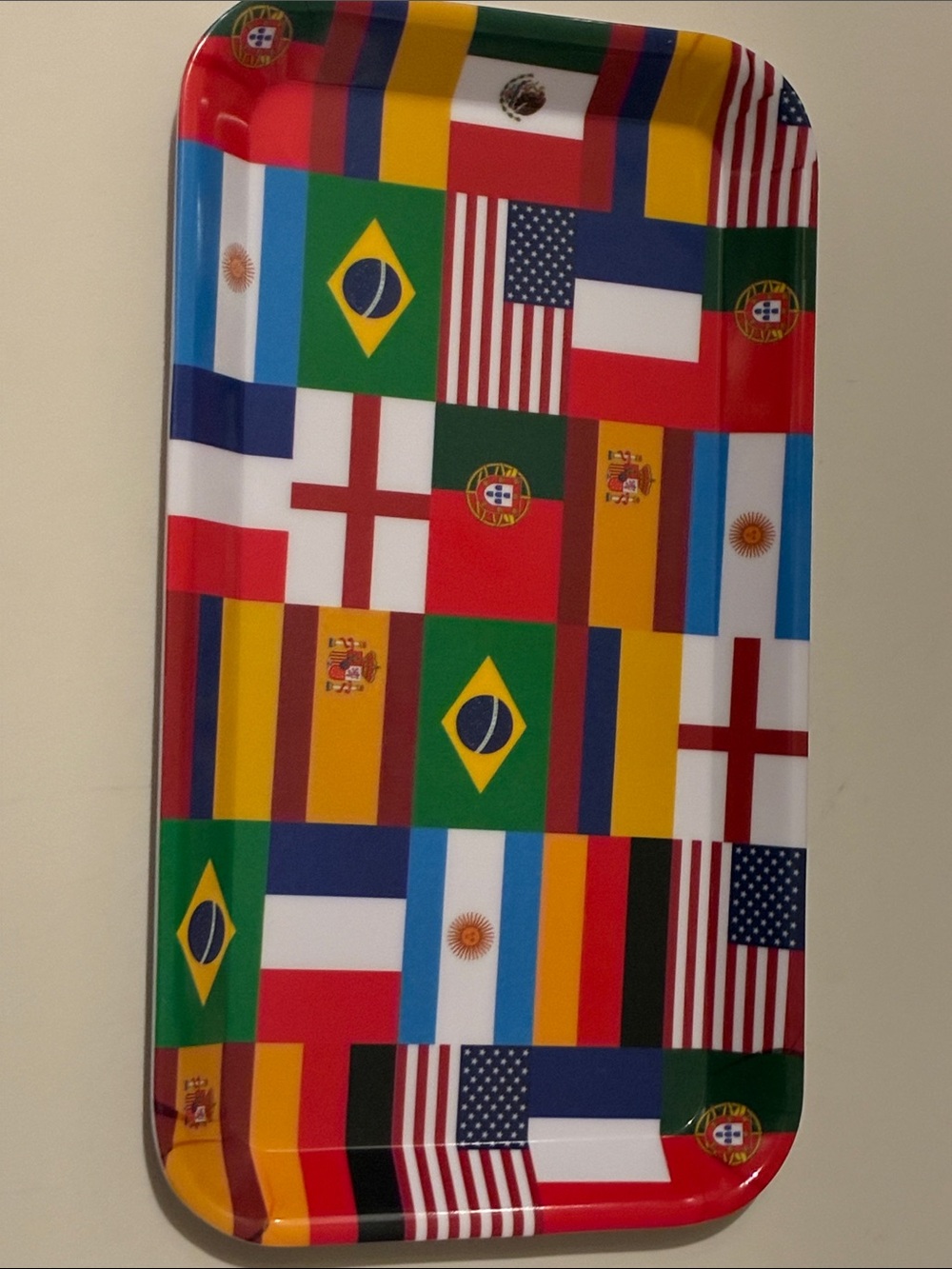 Joyful Goods 12" World Flags Melamine Tray - NEW strong every day use